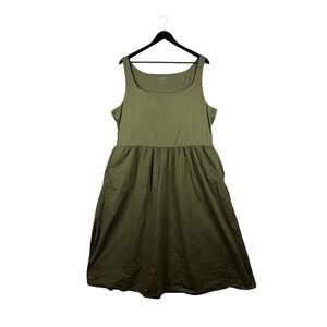 Spanx Jersey Scoop Neck Tank Midi Dresss in a dark olive green Size 3X